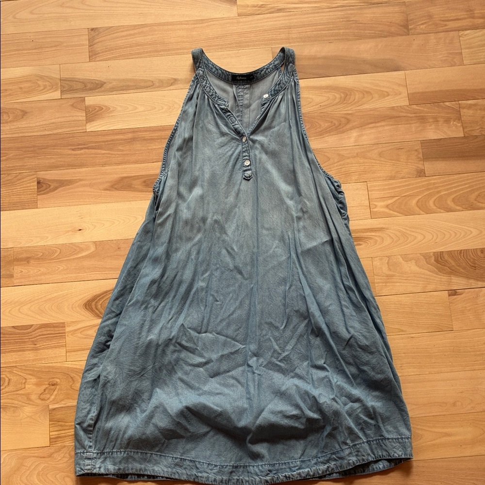4 for $20 Washed Blue Sleeveless Henley sundress